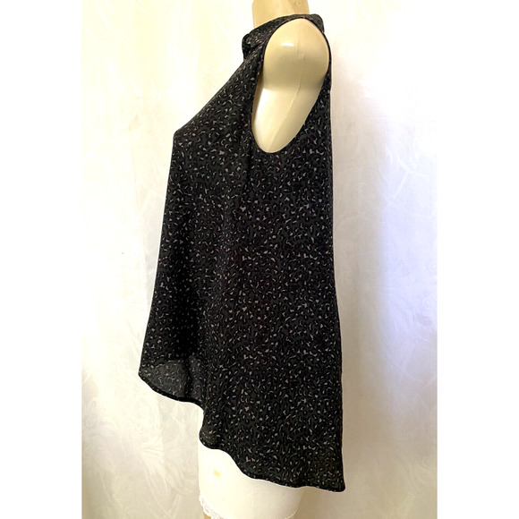 Sportmax Code Silk Top Blouse Shirt Sleeveless Black Gray Button V Neck … - Picture 3 of 8